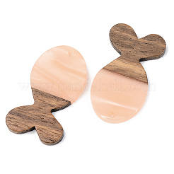 Opaque Resin & Walnut Wood Pendants&nbsp;LS-RESI-S389-053A-C02
