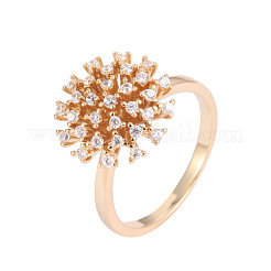 Brass Micro Pave Cubic Zirconia Finger Rings for Women&nbsp;WGECD53-01