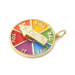 Brass Enamel Rotating Pendants&nbsp;KK-C110-05G