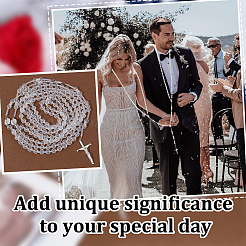 Glass Beads Wedding Rosary Lasso Rope for Wedding&nbsp;HJEW-OC00259