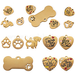 8Pcs 8 Styles 304 Stainless Steel Pendants&nbsp;STAS-TA0006-47
