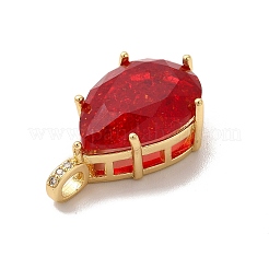 Rack Plating Brass Micro Pave Cubic Zirconia Pendants&nbsp;ZIRC-C002-07G