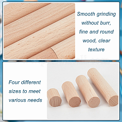 20Pcs 4 Style Round Wooden Sticks&nbsp;WOOD-NB0002-16B