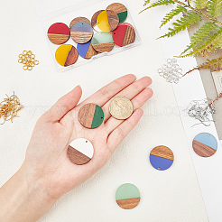 DIY 8 Pairs Flat Round Wood Earring Makings&nbsp;DIY-FH0002-03