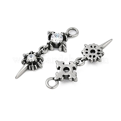 316 Surgical Stainless Steel Micro Pave Cubic Zirconia Pendants&nbsp;LS-STAS-G349-03AS-02