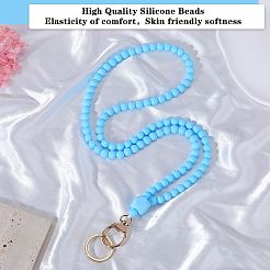 1Pc Hexagonal & Round Beaded Silicone ID Card Neck Strap Card Holders&nbsp;NJEW-SW00026-05