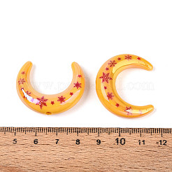 Christmas UV Plating Printed Opaque Acrylic Beads&nbsp;MACR-N018-07B
