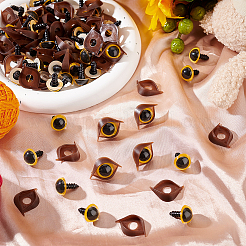 Half Round Plastic Craft Safety Eyes & Eyelid Sets&nbsp;DOLL-WH0002-12A