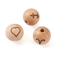 Natural Undyed Beech Beads&nbsp;WOOD-BT0001-04