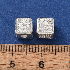 Brass Clear Cubic Zirconia Beads&nbsp;KK-L272-04S
