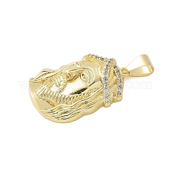 Brass Micro Pave Cubic Zirconia Pendants&nbsp;KK-P293-26B-G