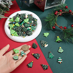 60Pcs 10 Styles Christmas Theme Oapque Resin Decoden Cabochons&nbsp;RESI-SC0005-65