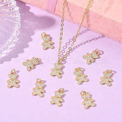 SHEGRACE Brass Clear Cubic Zirconia Charms&nbsp;XGRQ3K256-518G