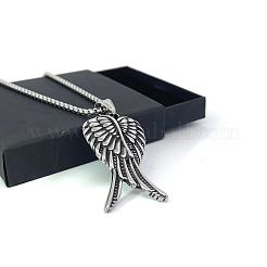 Stainless Steel Heart Wings Pendant Necklaces for Men Women&nbsp;JJ8841