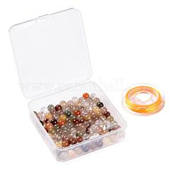 100Pcs 8mm Grade AA Round Natural Rutilated Quartz Beads&nbsp;DIY-LS0002-28