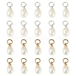 20Pcs 2 Styles Natural Cultured Freshwater Pearl Rice Charms&nbsp;PALLOY-TA00379