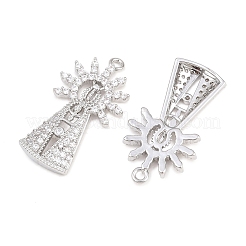 Religion Brass Micro Pave Clear Cubic Zirconia Pendants&nbsp;KK-H287-03B-P