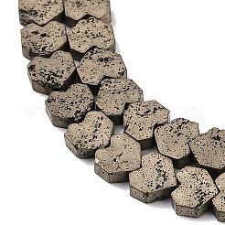Electroplated Natural Lava Rock Beads Strands&nbsp;G-K388-04B-08