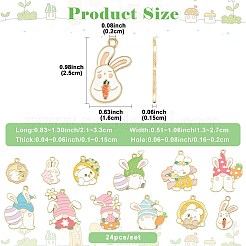 24Pcs 12 Styles Easter Rabbit Gnome Alloy Enamel Pendants&nbsp;ENAM-FS0003-99