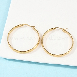 Ion Plating(IP) 304 Stainless Steel Hoop Earrings&nbsp;EJEW-L215-15G