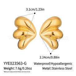 Geometric Wing 304 Stainless Steel Stud Earrings&nbsp;AG9073-1