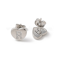 Rack Plating Brass Micro Pave Clear Cubic Zirconia Stud Earrings&nbsp;EJEW-K299-01P-R