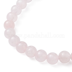 Natural Rose Quartz Round Beaded Stretch Bracelets&nbsp;BJEW-JB09727-03