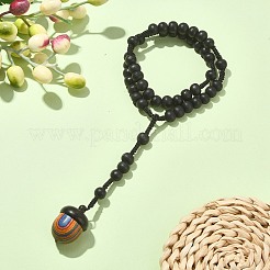Natural Wood Pine Cone Car Hanging Ornaments&nbsp;HJEW-JM01280