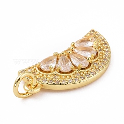 Rack Plating Brass Micro Pave Cubic Zirconia Pendants&nbsp;KK-E033-10G