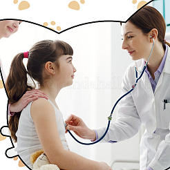 12Pcs 12 Colors Paw Print Alloy Enamel Stethoscope Pendant Decorations&nbsp;HJEW-FH00124