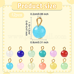 20Pcs Glass Round Pendants&nbsp;PALLOY-YW00064
