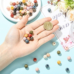 60Pcs 3 Styles Wood Beads&nbsp;WOOD-YW0001-75