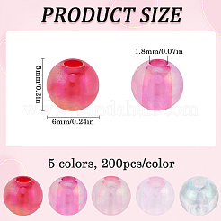 1000Pcs 5 Colors Valentine's Day Transparent Acrylic Beads&nbsp;MACR-SP0001-29A