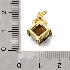 Natural Tiger Eye Faceted Rhombus Pendants&nbsp;KK-U072-07G
