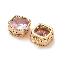 Brass Micro Pave Clear Cubic Zirconia Charms&nbsp;KK-B110-01G-04