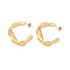 304 Stainless Steel Twist C-Shaped Stud Earrings&nbsp;EJEW-A139-01G
