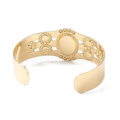 Resin Oval Beaded Open Cuff Bangle&nbsp;BJEW-F452-01A