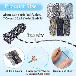 28M 7 Colors 7 Inner Cores Polyester & Spandex Cord Ropes&nbsp;RCP-TA0001-06