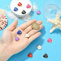 12Pcs 6 Colors Rack Plating Alloy Enamel Pendants&nbsp;ENAM-YW0009-10