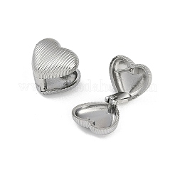 304 Stainless Steel Heart Hoop Earrings&nbsp;EJEW-Z075-04P