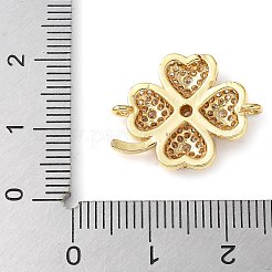 Brass Micro Pave Clear Cubic Zirconia Connector Charms&nbsp;KK-C086-04G