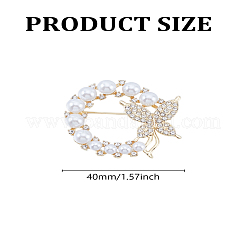 1Pc Moon Butterfly Leaf Alloy Glass Rhinestone Brooch&nbsp;JEWB-LP0005-11