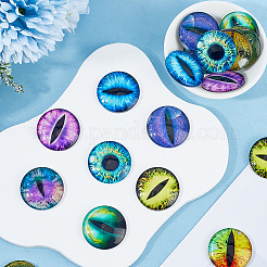 20Pcs 10 Styles Luminous Self Adhesive Glass Eyes Cabochons&nbsp;GGLA-SP0001-06