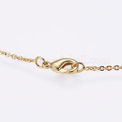 Brass Micro Pave Cubic Zirconia Pendant Necklaces&nbsp;NJEW-E111-42G