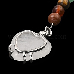 Natural Quartz Crystal Heart Keychain&nbsp;G-Z033-11P-02