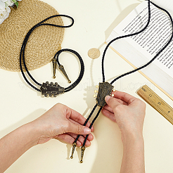 2Pcs 2 Styles Alloy Guitar Pendant Bolo Tie Lariat Necklaces&nbsp;NJEW-GA0001-20