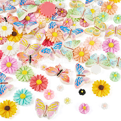 100Pcs 4 Styles Opaque Resin Cabochons&nbsp;CRES-TA0001-92