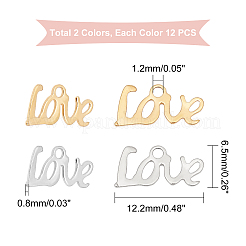 24Pcs 2 Colors 304 Stainless Steel Charms&nbsp;STAS-UN0028-78