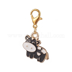 Cute Cow Alloy Enamel Pendant Decorations&nbsp;HJEW-JM00881