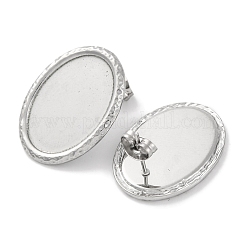 304 Stainless Steel Oval Stud Earrings&nbsp;EJEW-D281-19S
